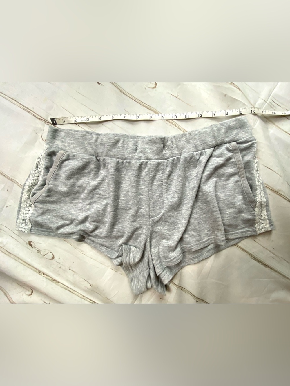 Victoria’s Secret Cozy Grey Women's Lounge Shorts with Lace Trim